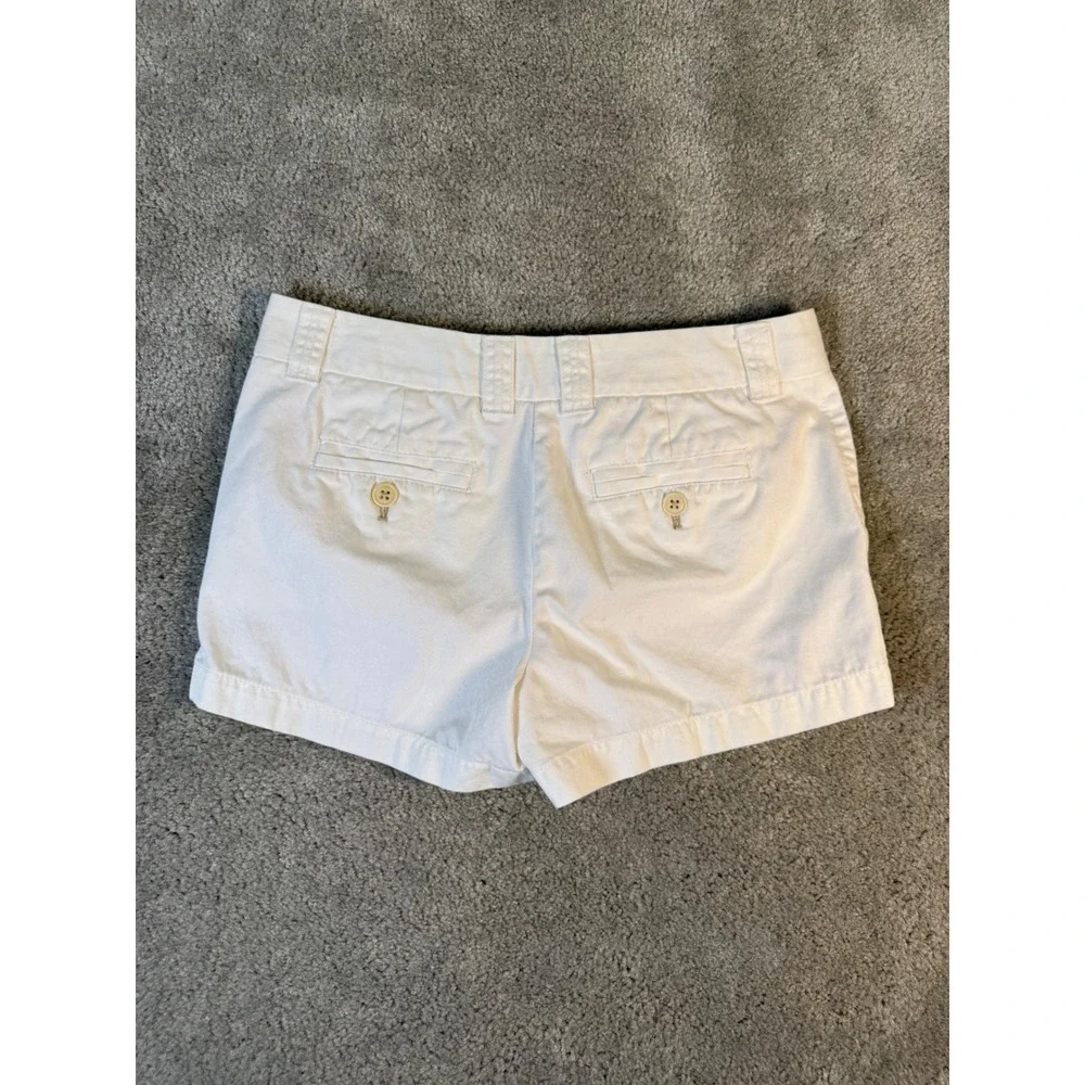 J.Crew Broken-In Chino City Fit White Cotton Twill Shorts Womens 8 Low Rise